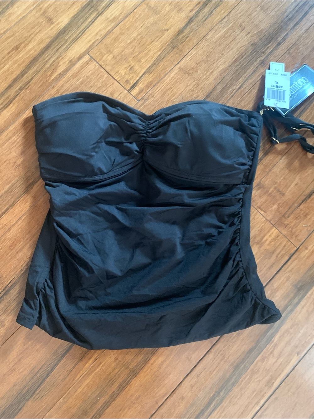 2bamboo Black Strapless Tankini Swim Top